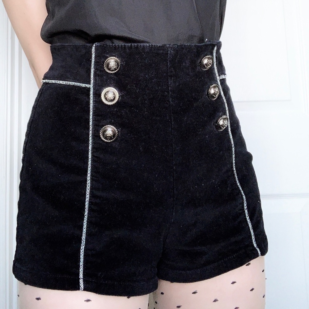 Velveteen Pinup High Waisted Sailor Shorts 🦑